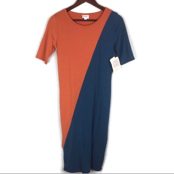 LuLaRoe Dresses & Skirts - LuLaRoe Julia Diagonal Colorblock dress NWT